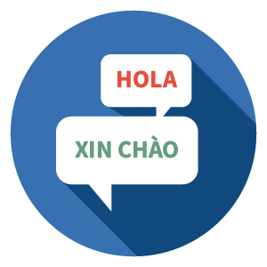 icon image of hello in Spanish and Chinese