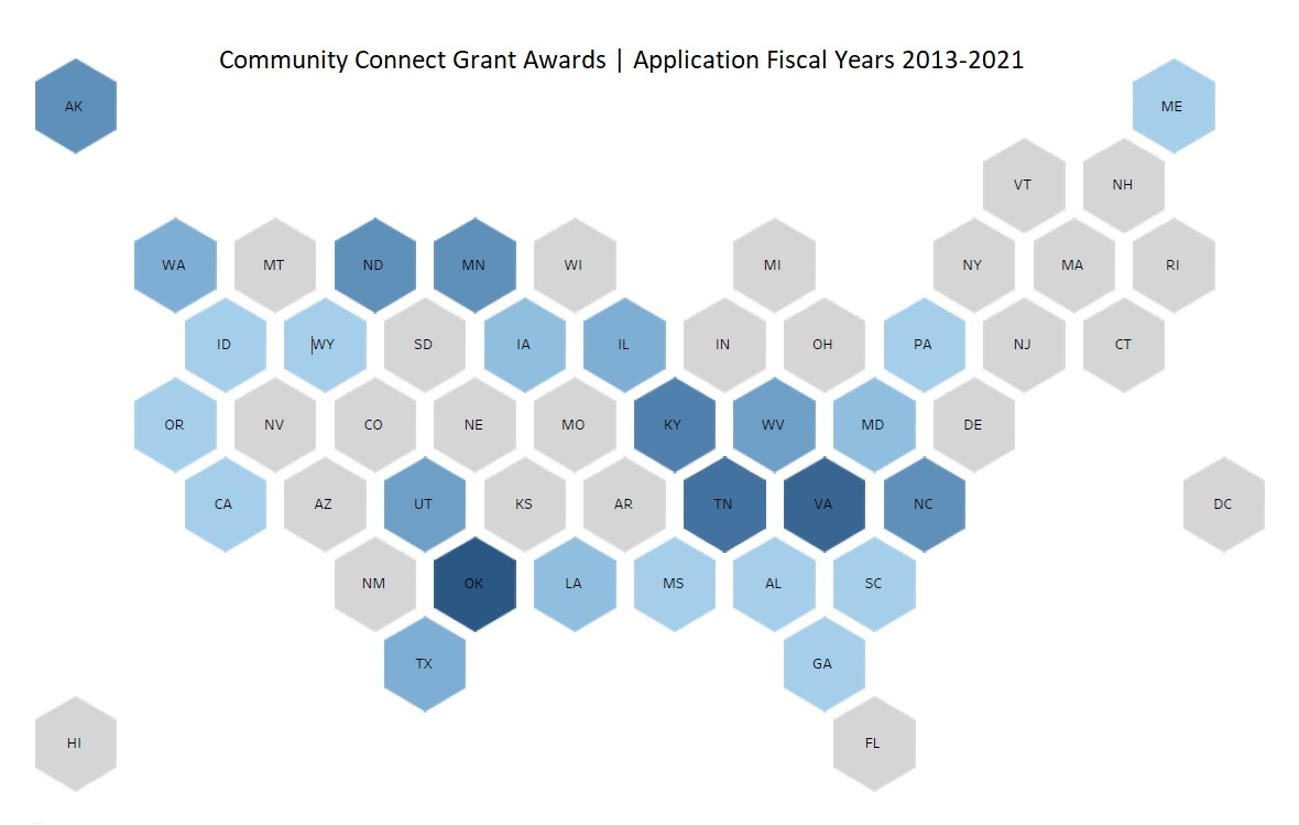 Fiscal Years 2013-2020 Community Connect Grant Awards