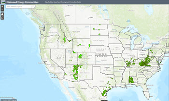 image of map of distressed energy communities