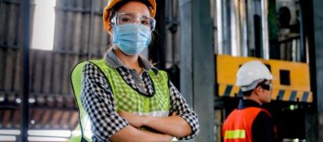 masked worker