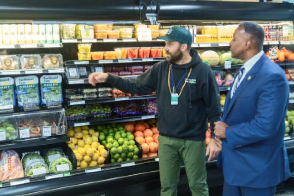 Produce aisle of grocery store