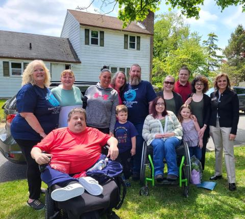 Pictured: Sue Ann Leighty (Habitat), Billy & Nicole Dennis, Jane Asselta (State Director)