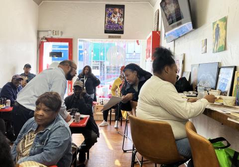 Acting Single Family Housing Program Director Myron Wooden assisting workshop participants