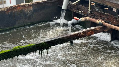 The aging wastewater treatment facility on Smith Island, severely corroded and in need of replacement