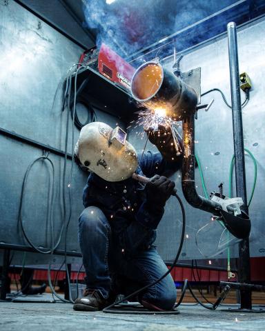 Western Welding Academy student demonstrates the skills learned at the elite welding school.