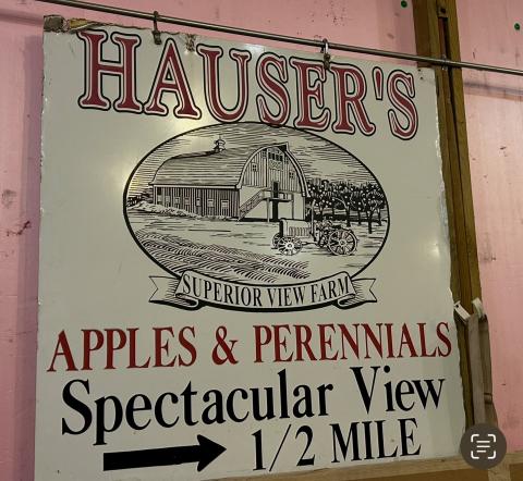 Hauser's sign- Apples and perennials spectacular view half mile