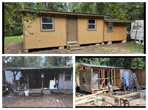 Mr. Lewis's home before and after the renovations.