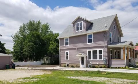 A two-story house in northeast Iowa