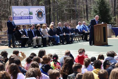 Bear Creek Community Charter School new addition groundbreaking ceremony on Earth Day 2022