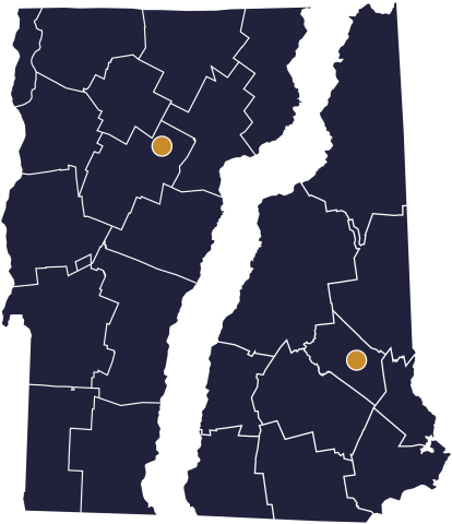 Image of state maps Vermont and New Hampshire