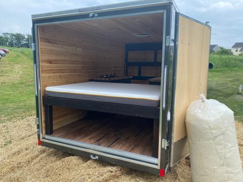 Trailer made of Hemp Blocks.