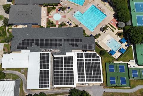 State-of-the-art 295-kilowatt solar photovoltaic system installed at The Pelican Athletic Club.