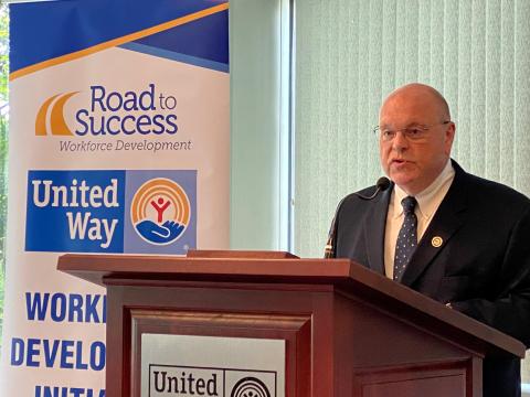 USDA RD State Director Bob Morgan gives remarks at the United Way of the Capital Region.