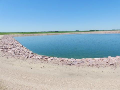 Waste water lagoon in Clearwater, Nebraska