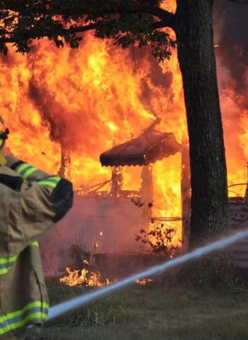 Cople first responder at fire scene