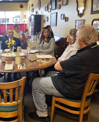 Waynesboro EDA staff meeting with the Doyles in the restaurant
