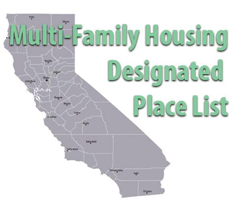 Map of California, Designated Place List