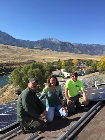 Scott and Rebecca Demaree, owners of Gardiner Market and Orion Thornton, owner of Onsite Energy