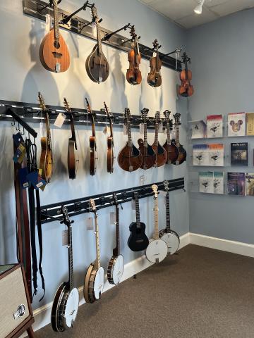 Instruments on display at Waynesboro Music
