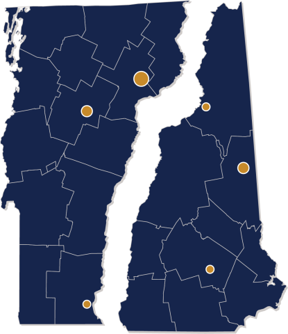 Maps of VT and NH