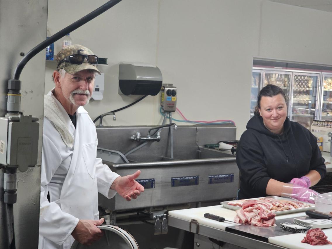 Rattazzi's Locker staff processing meat