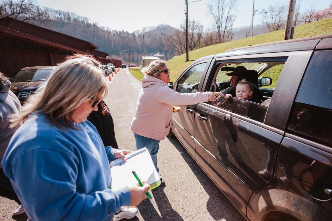 God's Pantry Food Bank food distribution