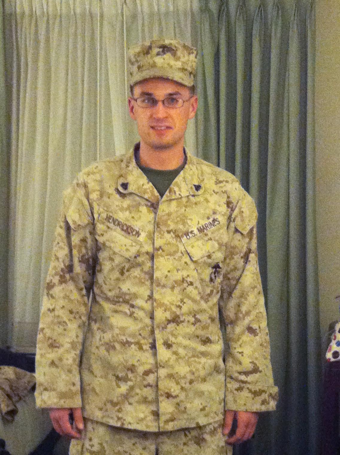 Marine Trey Hendrickson in uniform
