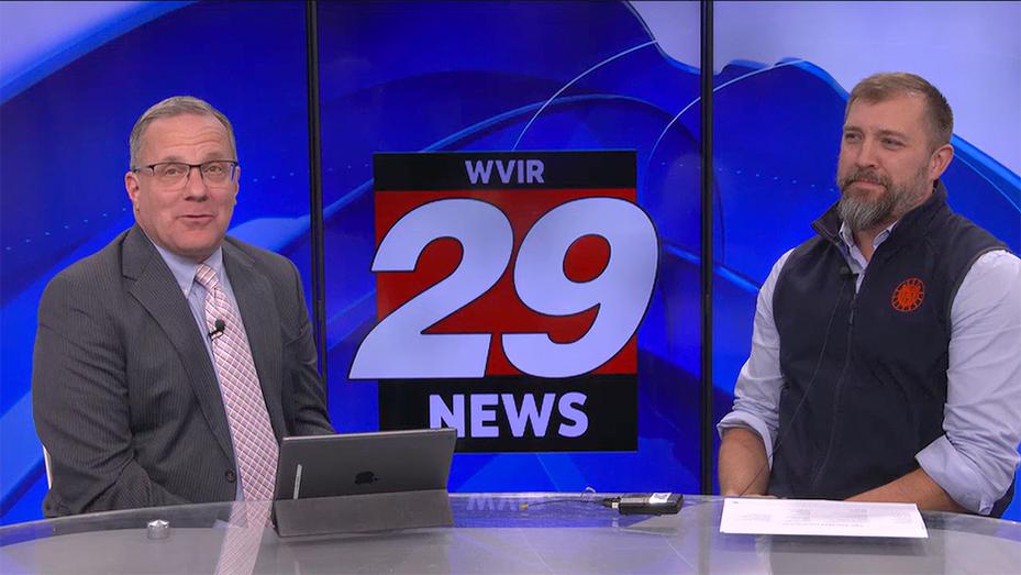 Screen capture from a WVIR TV 29 "Community Conversation" segment on REAP TAG