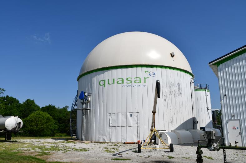 Large bioproduct storage facility pod.
