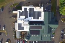 Aerial view of Bishop's Orchard market.