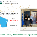Congratulations and thank you, Carrie, for your 20 years of service!
