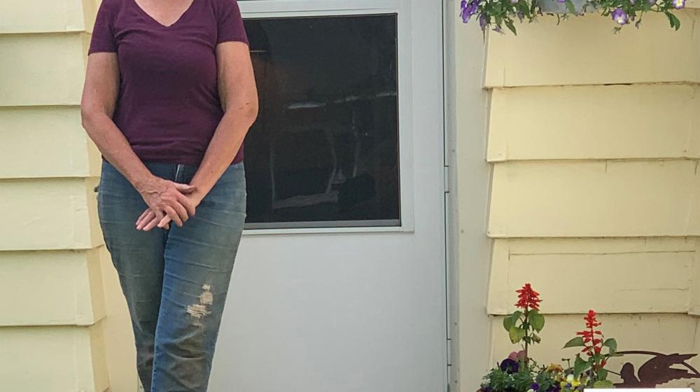 Jeanna Dolezal outside her home 