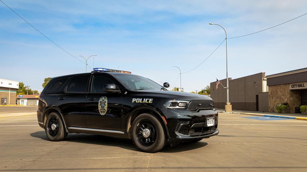 Wagner police car on main street