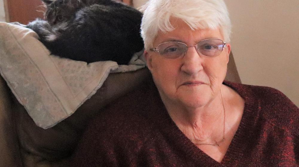 Barbara and her pet cat.