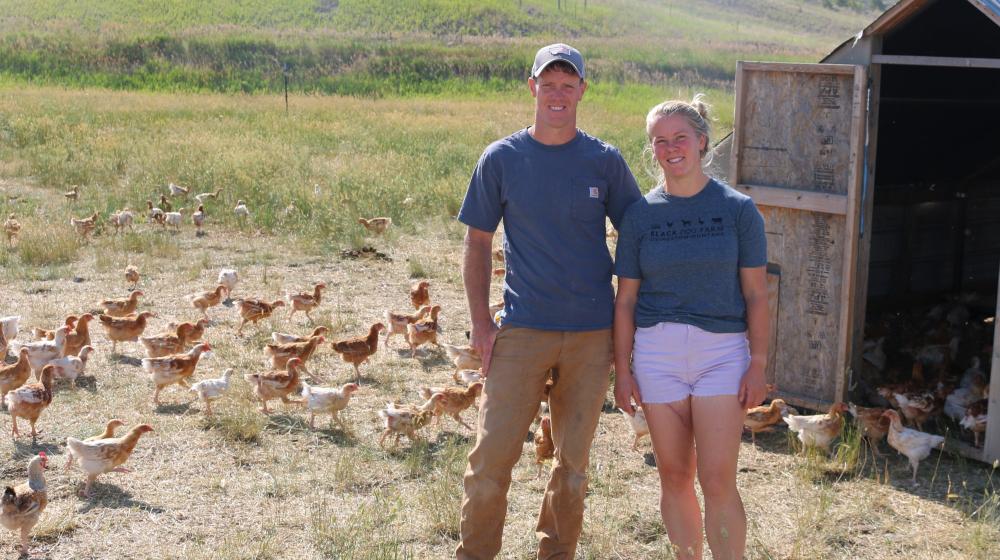 Kira and Tim, owners of Black Dog Farm, in Livingston MT
