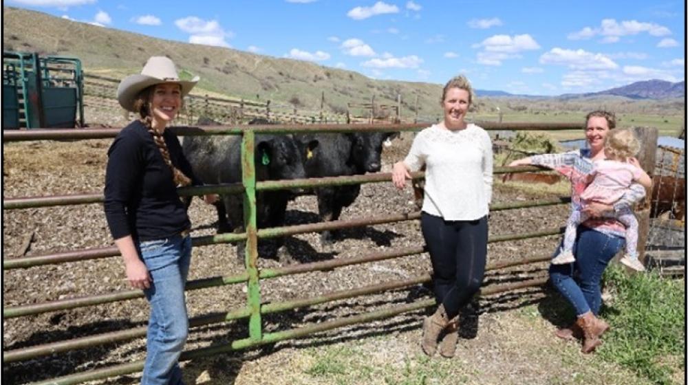 (L-R) Jessi, Abby, and Mariah, co-owners of Montana RancHers Beef Co., in Hilger, MT