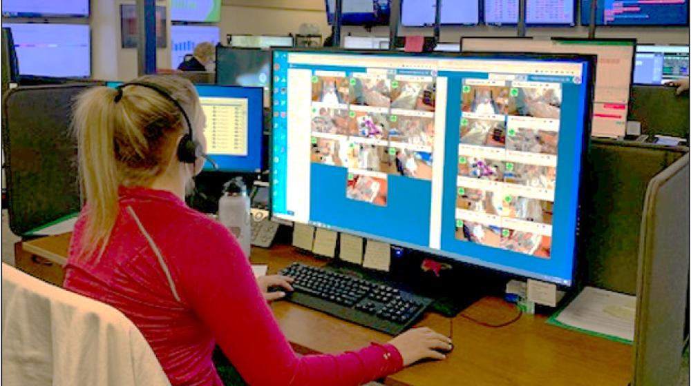 Medical staff monitor patients through video.