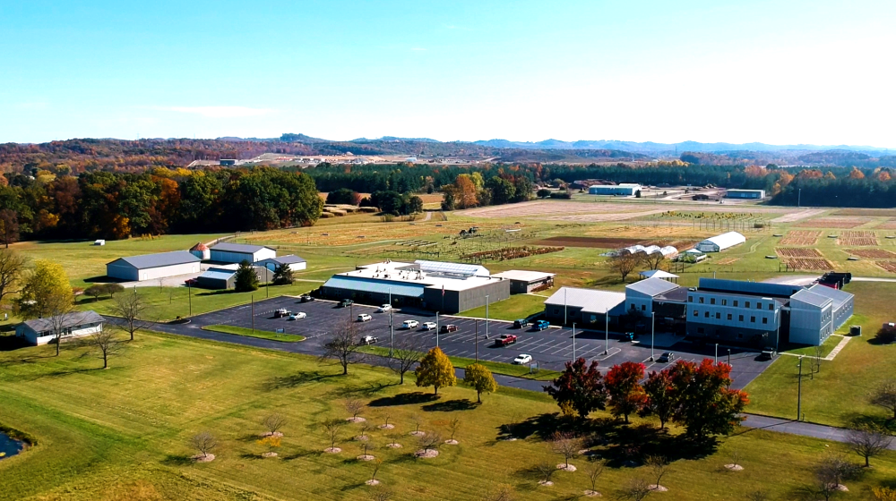 Aerial view of OSU South Centers in Piketon, Ohio.