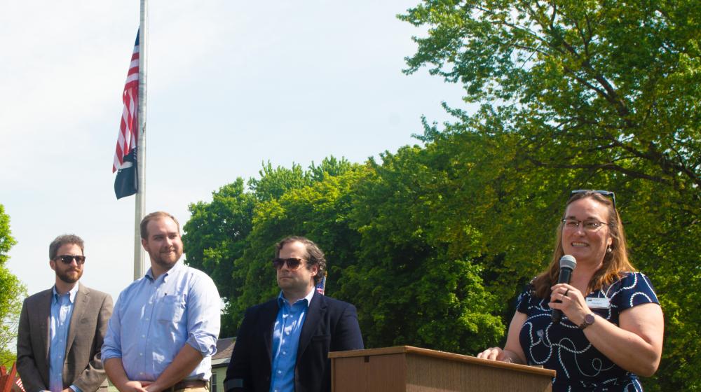 State Director Waring speaks at the Winooski Downtown Revitalization ground breaking ceremony