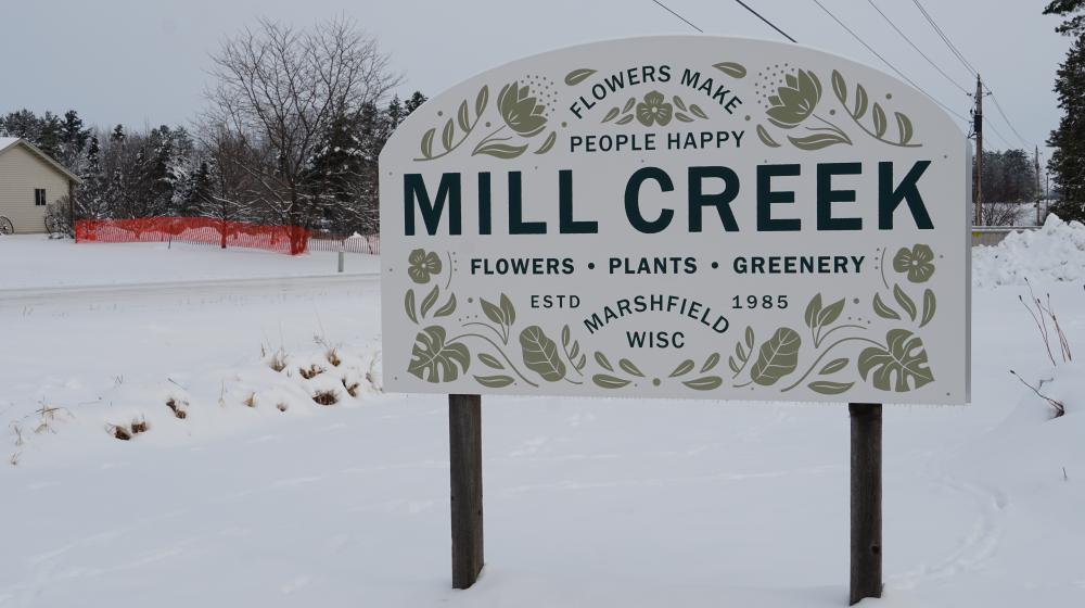 Mill Creek Gardens sign