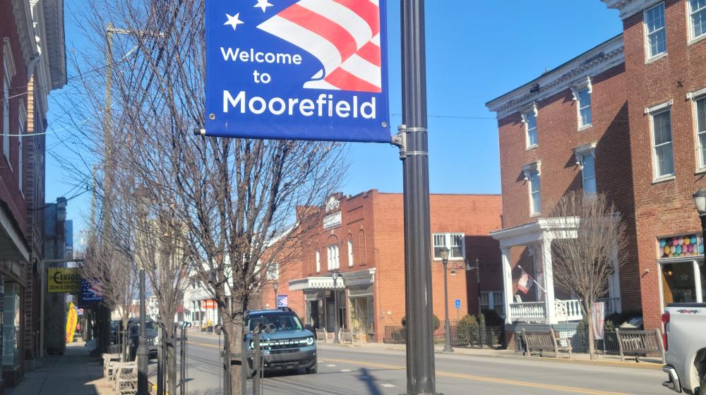 A picture of Main Street in Moorefield, West Virginia. Photo credit Town of Moorefield.
