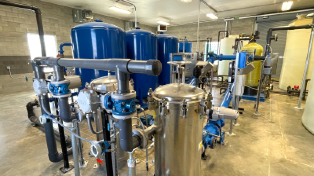 Water filtration system inside new building