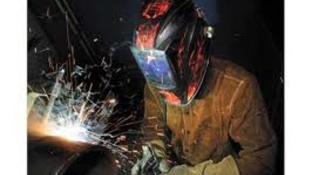 sparks fly as this welding student works