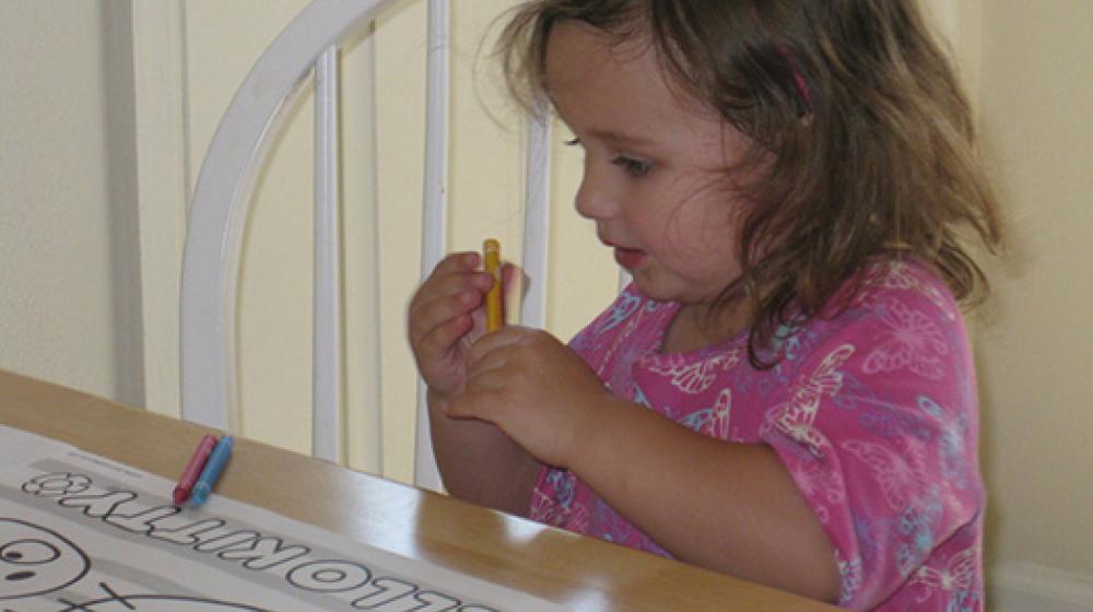 picture of girl in new home