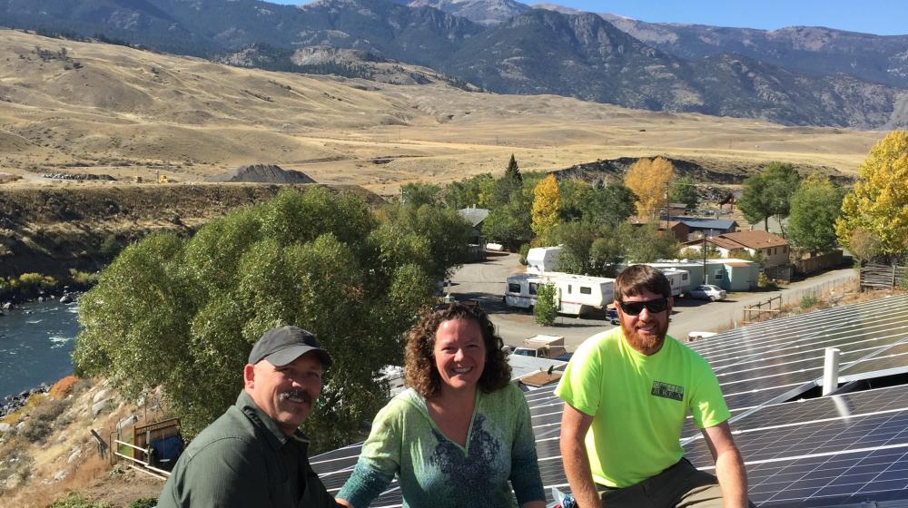 Scott and Rebecca Demaree, owners of Gardiner Market and Orion Thornton, owner of Onsite Energy
