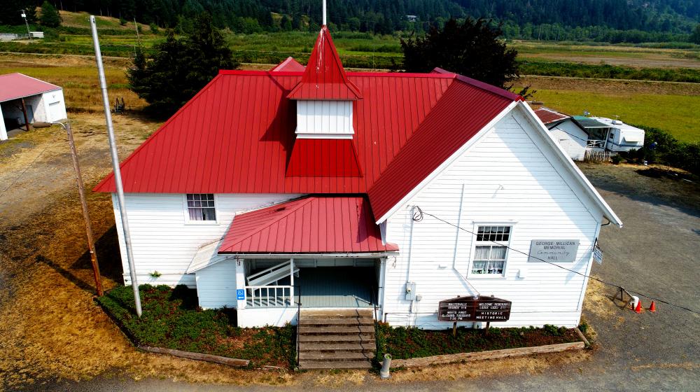 Photo: The roof on the Walterville Grange Hall was replaced with the help of a USDA grant.