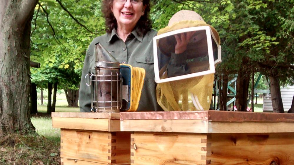Sweet Mountain Farm owner and custom hive