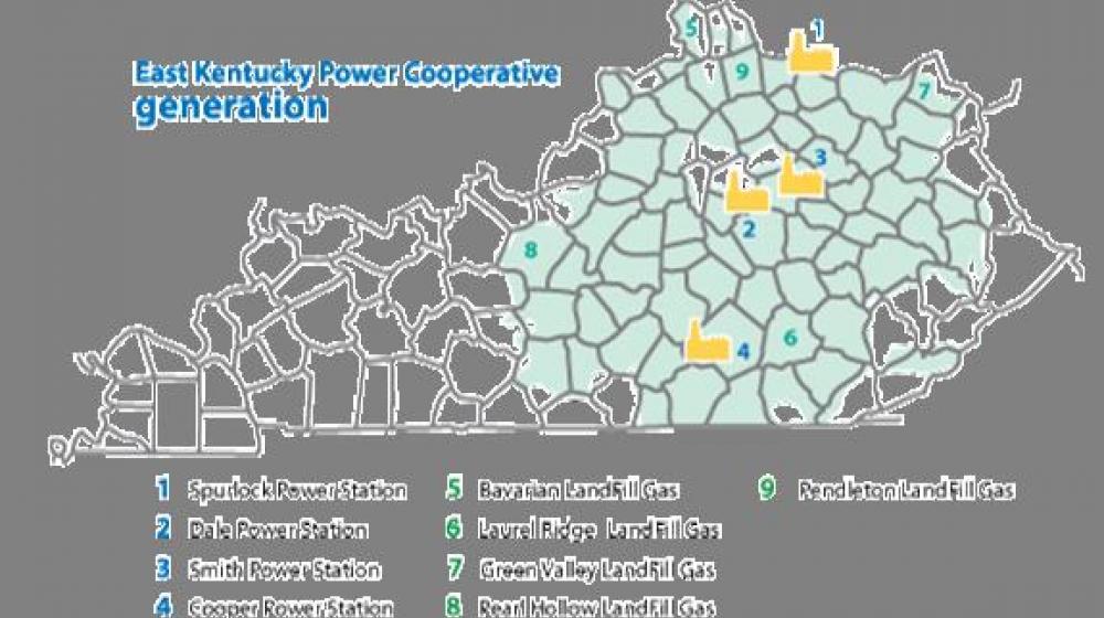 East Kentucky Power Cooperative generation map
