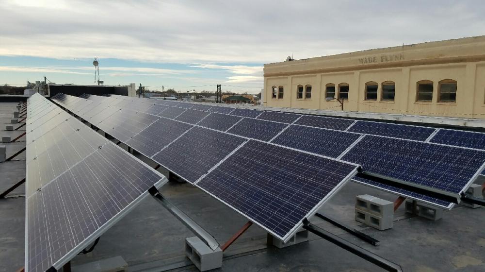 Rooftop Solar Unit Located on Top of the Bluffs Business Center Building.