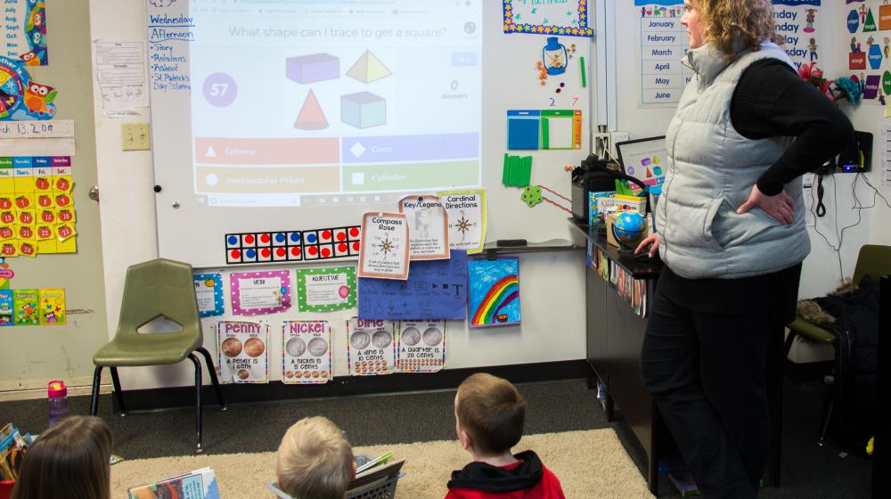 Teacher and students